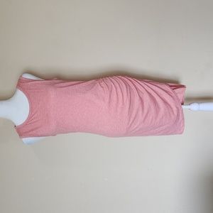 Pink Ruched Bodycon Sleeveless Dress, Size Small